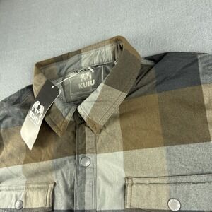 Kuiu Jacket Men's 3XL Brown Sherpa Lined Flannel Shacket Snap Fleece Hunting NEW